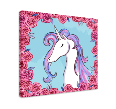 Quadro de unicórnios Unicornios tonos lila - TenStickers