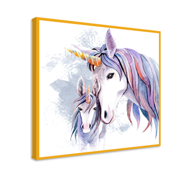 Quadro de unicórnios Unicornios madre e hijo - TenStickers