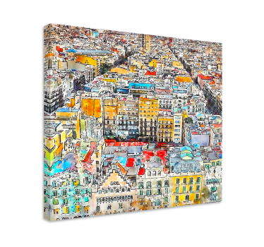 Quadro Decorativo de arte Arte vistas barcelona - TenStickers