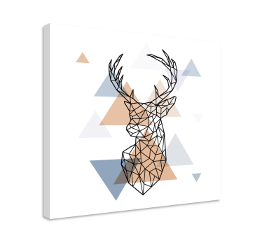 Quadro Decorativo de veados Impressão de tela animal origami cerv - TenStickers