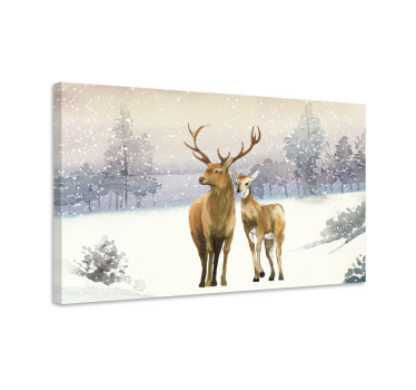 Quadro Decorativo de veados Veado da família - TenStickers
