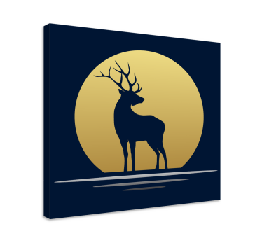 Quadro Decorativo de veados Veado ao luar - TenStickers