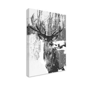 Quadro Decorativo de veados Vestígios de tinta de cervo cinza - TenStickers