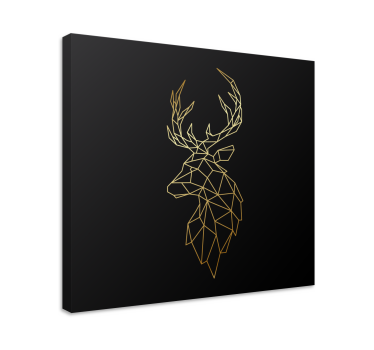 Quadro Decorativo de veados Cervo de origami dourado - TenStickers