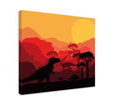 Quadro Decorativo dinossauro Paisagem jurássica de dinossauros - TenStickers