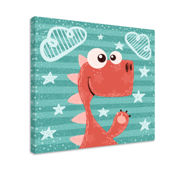 Quadro de dinossauro desenho fofo em cartoon - TenStickers