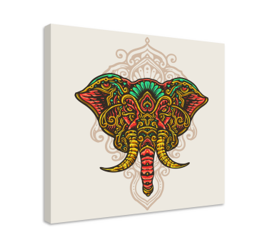 Quadro de elefantes com motivo intricado de elefantes - TenStickers