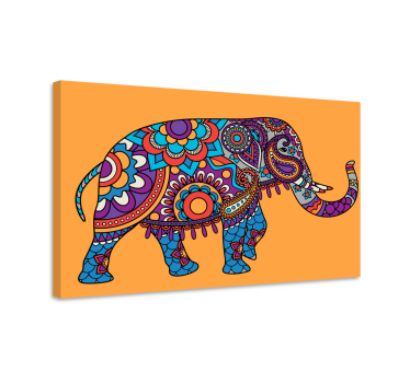 Quadro Decorativo de elefantes Elefantes mandala multicoloridos c - TenStickers