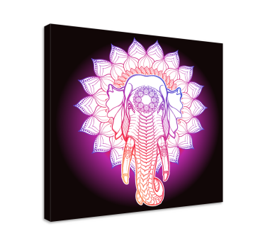 Quadro Decorativo de elefantes Elefantes mandala multicoloridos - TenStickers