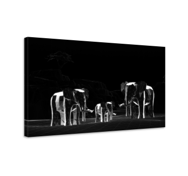 Quadro de elefantes família de elefantes geométricos - TenStickers