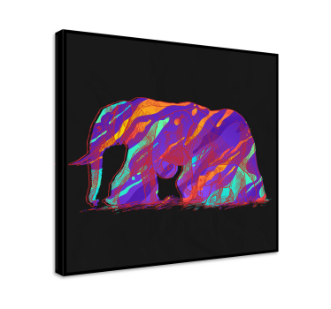 Quadro de elefantes arte em silhueta de elefante - TenStickers