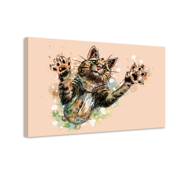 Quadro Decorativo de gatos Gato pintado - TenStickers