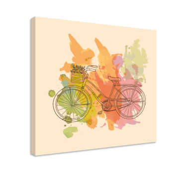 Quadro Decorativo vintage Bicicleta vintage com flores - TenStickers