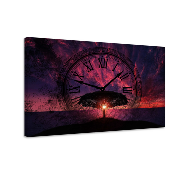 Quadro decorativo abstrato crepúsculo da Árvore atemporal - TenStickers