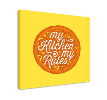 Quadro Decorativo de vinícola Mão laranja desenhar cozinha - TenStickers