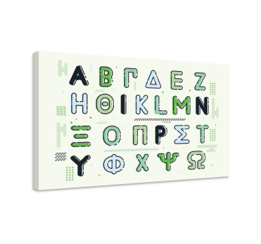 Quadro com o alfabeto Alfabeto grego - TenStickers