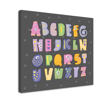 Quadro com o alfabeto Alfabeto colorido - TenStickers
