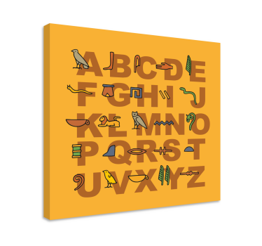 Quadro com o alfabeto Alfabeto egípcio - TenStickers