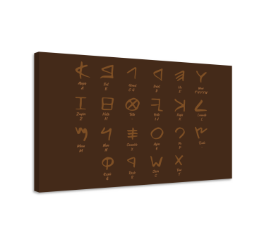 Quadro com o abecedário conjunto de letras simbólicas - TenStickers