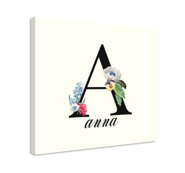 Quadro com o abecedário letra a floral - TenStickers