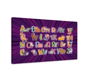 Quadro com o alfabeto Alfabeto inglês de animais para crianças - TenStickers