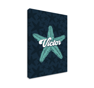Quadro Decorativo com nome Bluetones estrela do mar - TenStickers