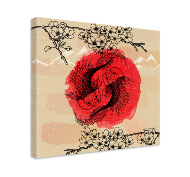 Quadro decorativo de peixes Peixes ying yang - TenStickers