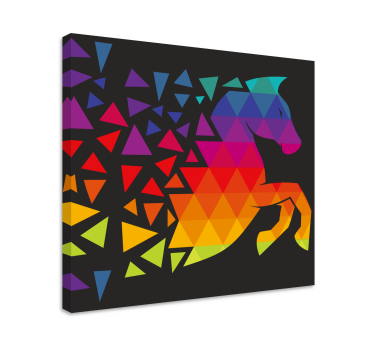 Quadro decorativo de cavalos cavalo geométrico colorido - TenStickers