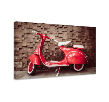 Quadro Decorativo vintage Moto vermelha - TenStickers