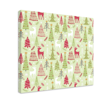 Quadro com veados em padrão festivo - TenStickers