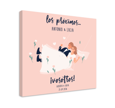 Quadro com letras anúncio de casamento romântico - TenStickers