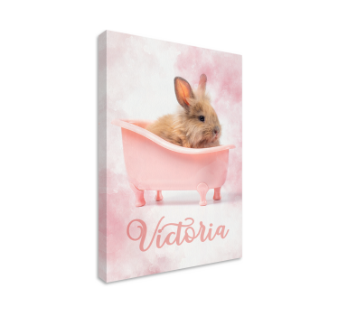 Quadro com gatos e retrato de coelho fofo - TenStickers