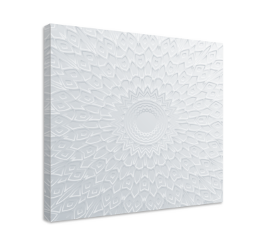 Quadro Decorativo moderno Mandala branca 3d - TenStickers
