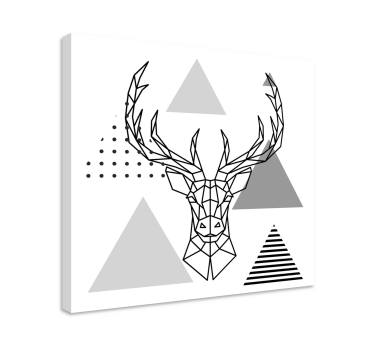 Quadro de animais Desenho de rena em preto e branco - TenStickers