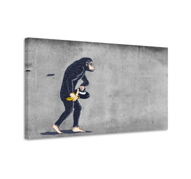 Quadro animais macaco brincalhão carregando bananas - TenStickers