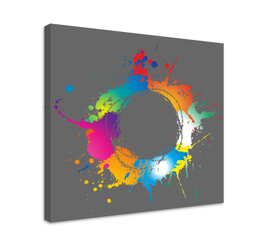 Quadro decorativo abstrato círculo de splash colorido - TenStickers