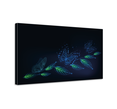 Quadro Decorativo de borboletas Flores de néon e - TenStickers