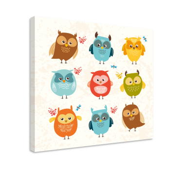 Quadro animais coleção de corujas encantadoras - TenStickers