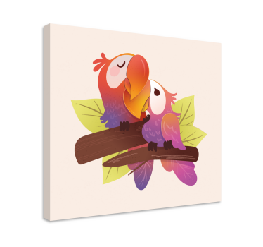 Quadro com gatos aconchego de papagaios - TenStickers