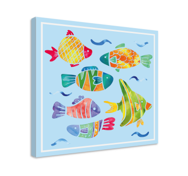 Quadro de peixes vida aquática colorida - TenStickers