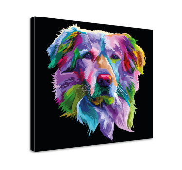 Quadro Decorativo de cães Cara de animal de estimação colorida - TenStickers