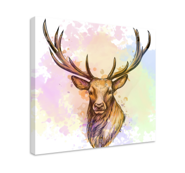 Quadro Decorativo de veados Respingo de tinta veado - TenStickers