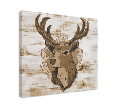 Quadro Decorativo de veados Veado de madeira - TenStickers