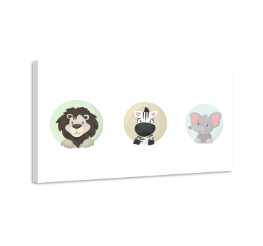 Quadro para quarto bebê Conjunto de animais - TenStickers