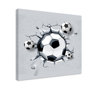 Quadro em 3D 3d bolas de futebol - TenStickers