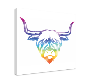Quadro animais vaca das terras altas colorida - TenStickers
