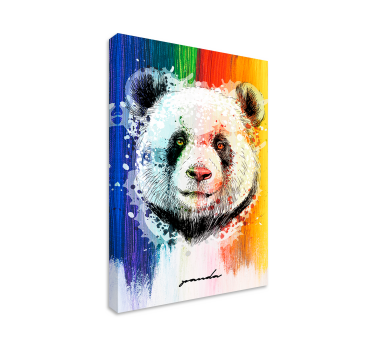 Quadro animais retrato colorido de panda - TenStickers