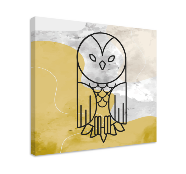 Quadro animais silhueta de coruja minimalista - TenStickers