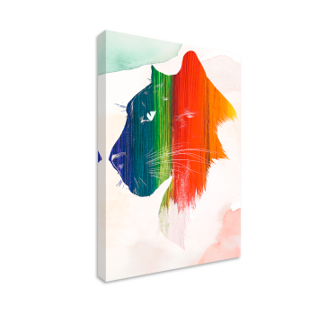 Quadro com gatos e perfil de leão colorido - TenStickers