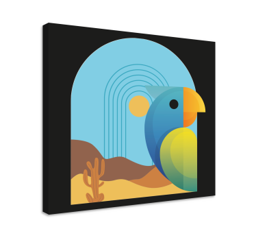 Quadro Decorativo de pássaros Papagaio abstrato ao pôr do sol - TenStickers